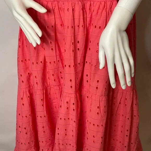 Lane Bryant NWT’s Red Eyelet Lace Midi Dress Knot Straps & Full Back Zip Size 22 - Picture 8 of 16
